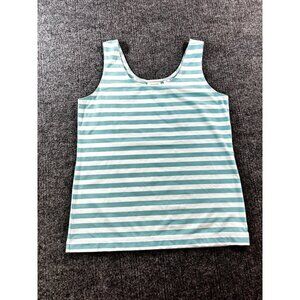 Chico's Tank Top Women 1 Teal and white stripes NWT